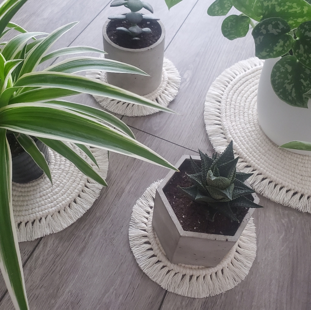 Macrame Coaster and Placemat set of 4